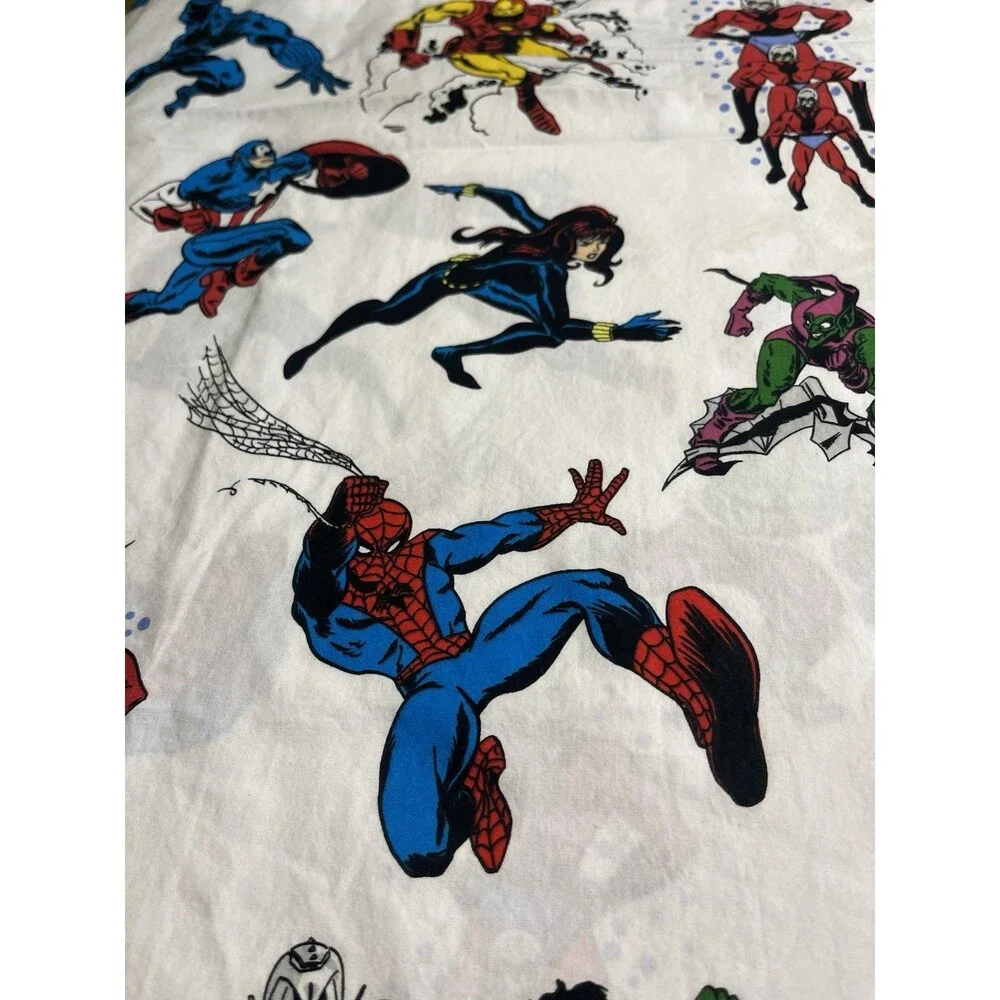 Pottery Barn Kids Marvel Avengers Flat Sheet Only 100% Cotton Queen Size
